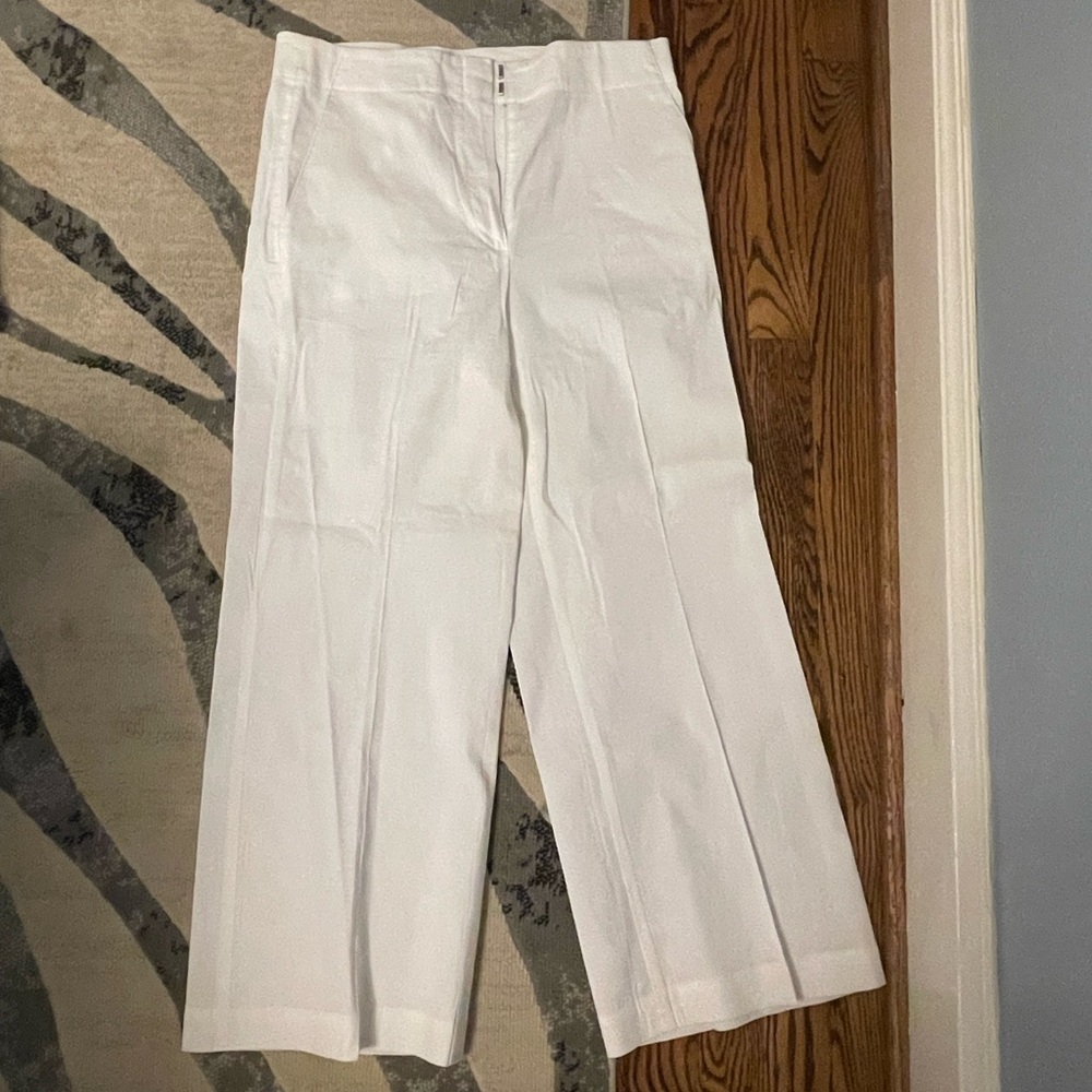 Theory Women's Wide Leg White Pants